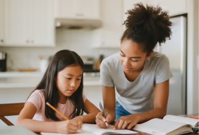 Student tutor working with a student